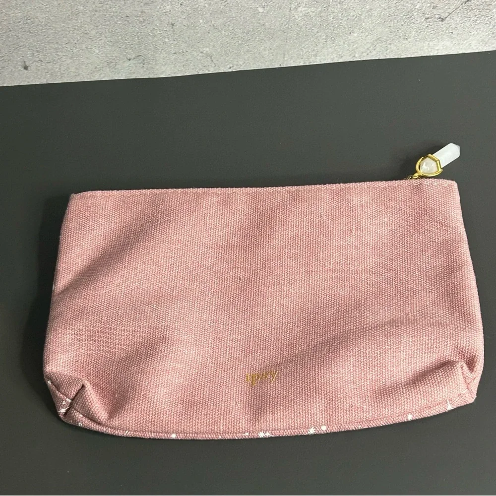 Ipsy Pink Constellation Cosmetic Bag with Crystal Pull Accent